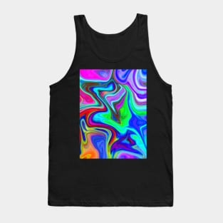 Abstract Colorful Marble Pattern Tank Top